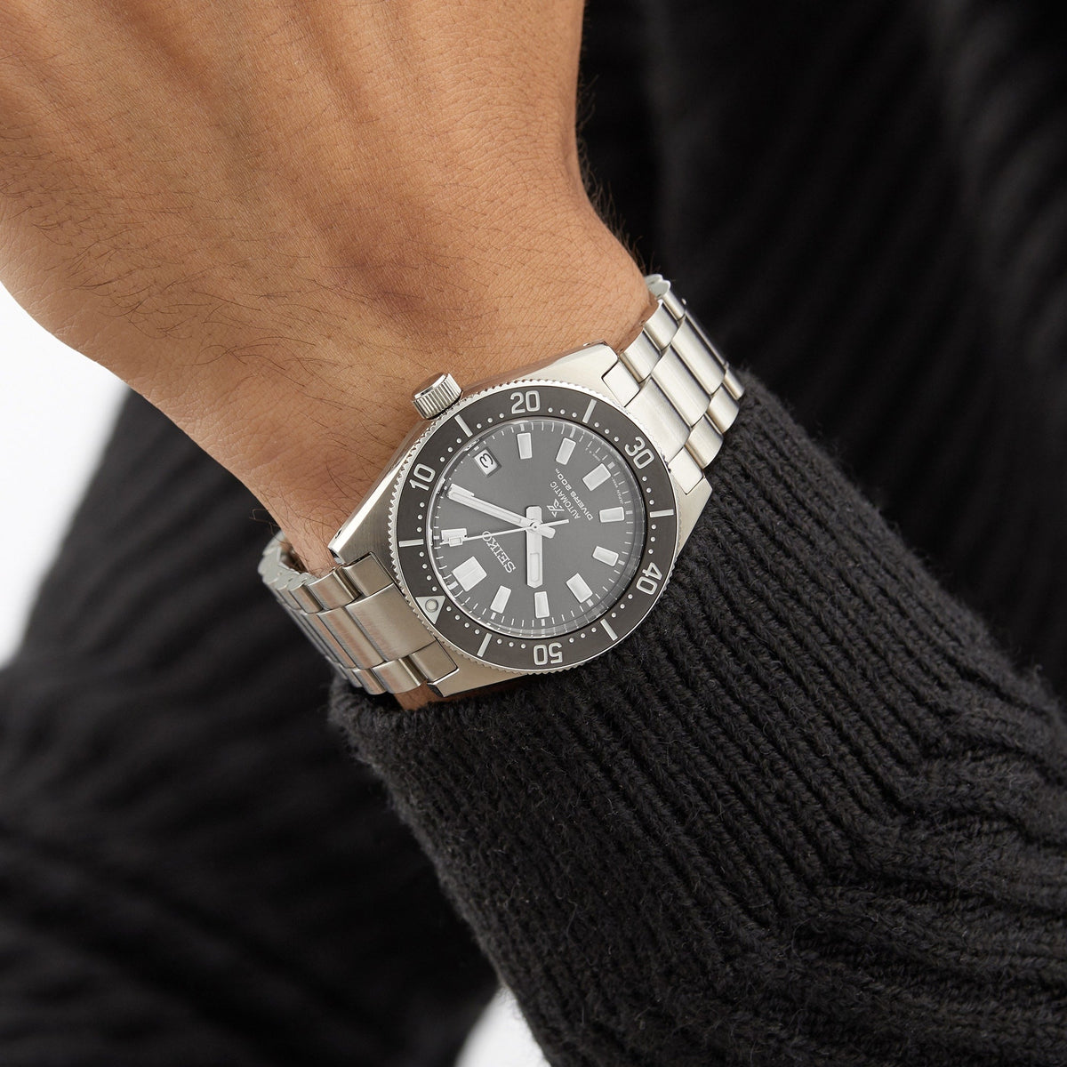  Shop Authentic Seiko Prospex 1965 Modern Re Interpretation Automatic Black Dial Silver Steel Strap Watch For Men - SPB143J1 - Luxxuri