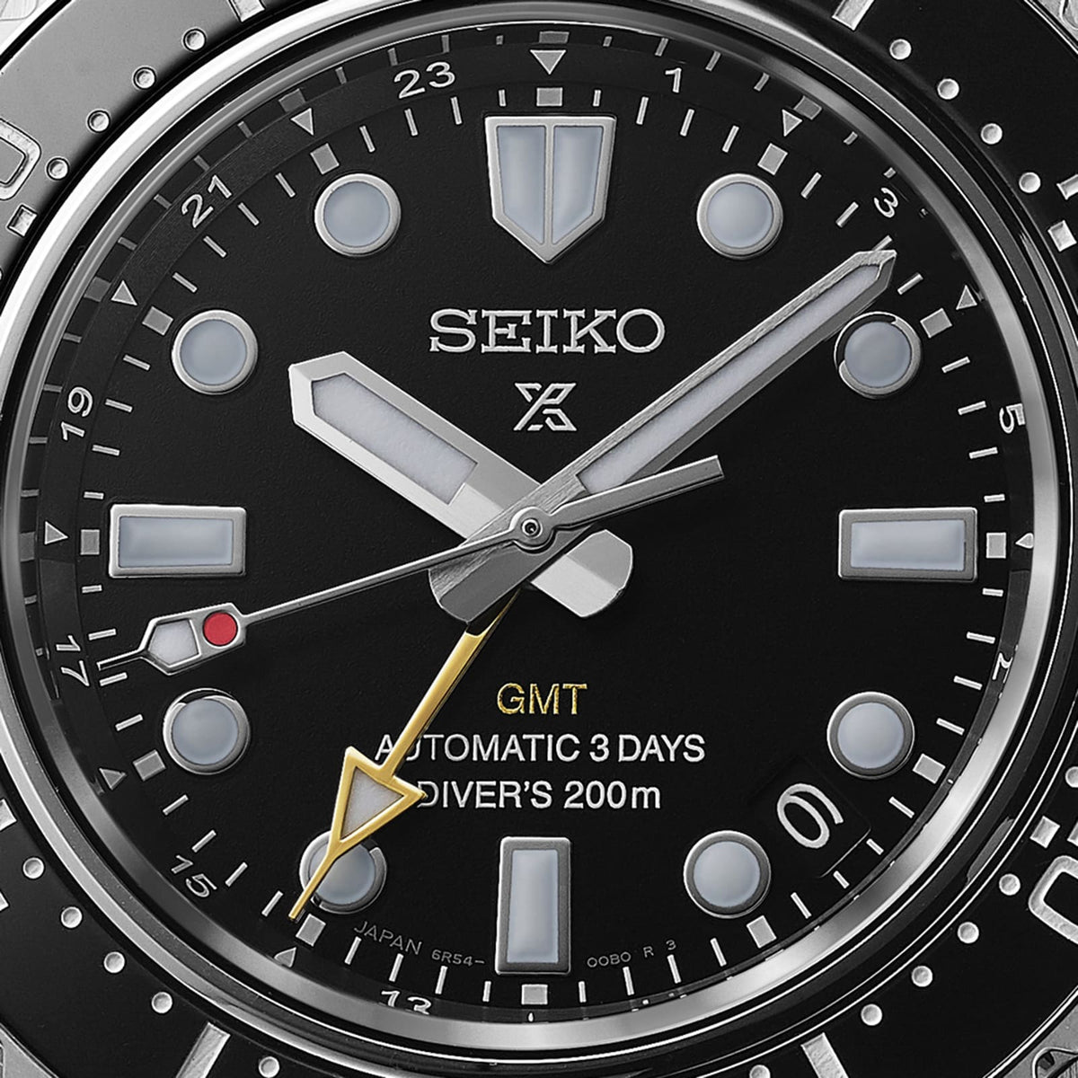  Shop Authentic Seiko Prosprex Dark Depths GMT Automatic Black Dial Silver Steel Strap Watch For Men - SPB383J1 - Luxxuri