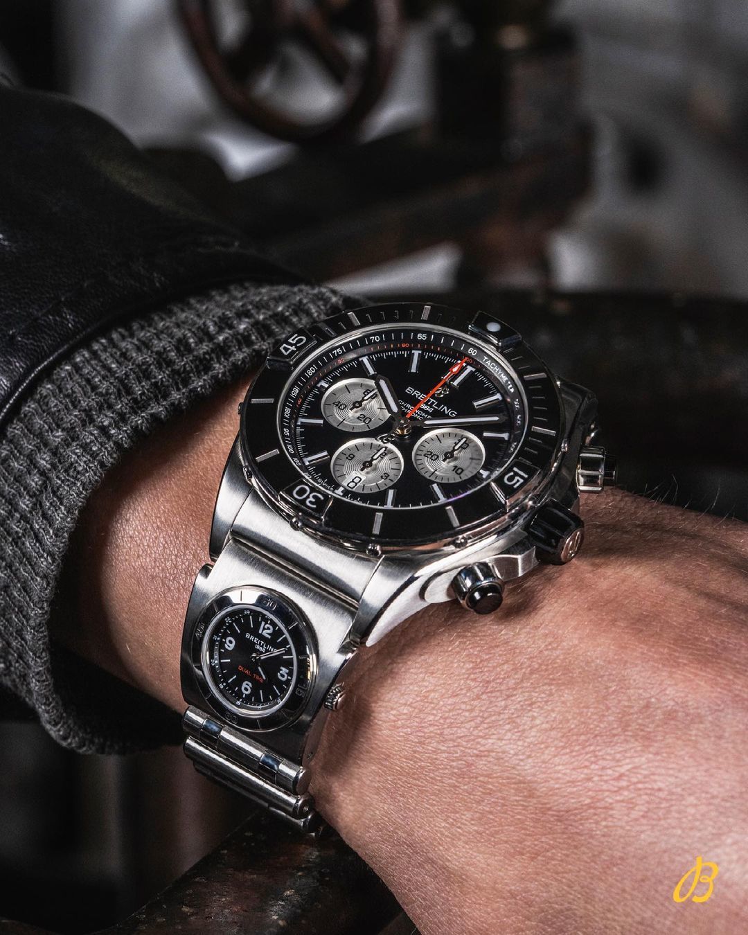  Shop Authentic Breitling Super Chronomat B01 44 Black Dial Black Rubber Strap Watch for Men - AB0136251B2S1 - Luxxuri
