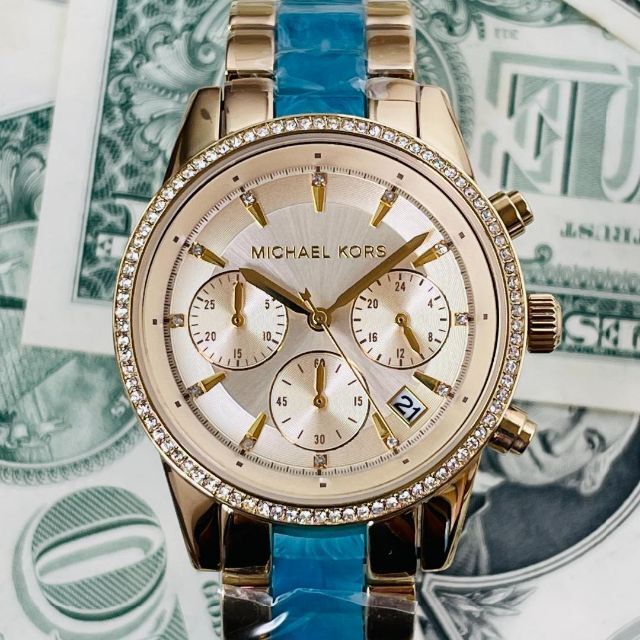  Shop Authentic Michael Kors Ritz Gold Dial Two Tone Steel Strap Watch for Women - MK6328 - Luxxuri