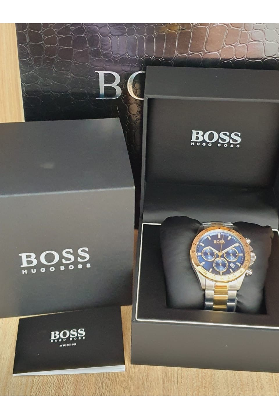  Shop Authentic Hugo Boss Hero Blue Dial Two Tone Steel Strap Watch for Men - 1513767 - Luxxuri