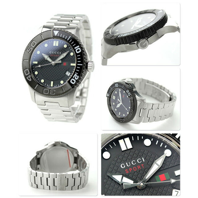  Shop Authentic Gucci G Timeless Black Dial Silver Steel Strap Watch For Men - YA126249 - Luxxuri