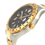  Shop Authentic Versace Hellenyium GMT Black Dial Two Tone Steel Strap Watch for Men - V11040015 - Luxxuri