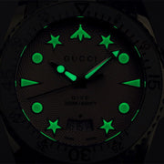  Shop Authentic Gucci Dive Quartz White Dial White Rubber Strap Watch For Men - YA136337 - Luxxuri