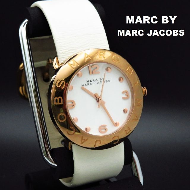  Shop Authentic Marc Jacobs Amy White Dial White Leather Strap Watch for Women - MBM1180 - Luxxuri