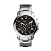  Shop Authentic Fossil Grant Chronograph Black Dial Silver Steel Strap Watch for Men - FS4994 - Luxxuri