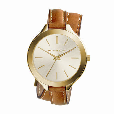  Shop Authentic Michael Kors Runway Gold Dial Brown Leather Strap Watch For Women - MK2256 - Luxxuri