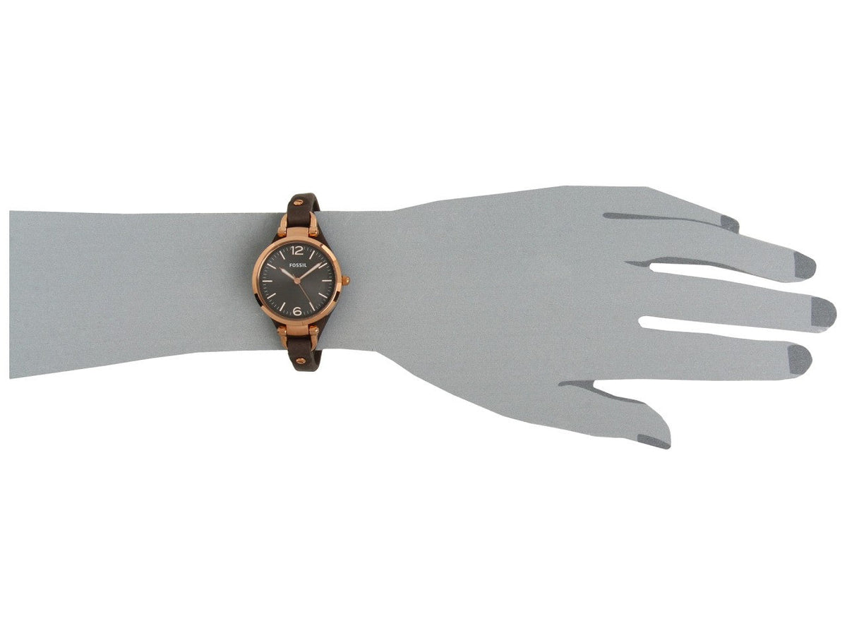  Shop Authentic Fossil Georgia Smoke Grey Dial Grey Leather Strap Watch for Women - ES3077 - Luxxuri
