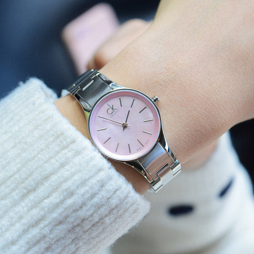  Shop Authentic Calvin Klein Simplicity Pink Dial Silver Steel Strap Watch for Women - K432314E - Luxxuri