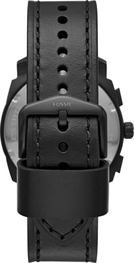  Shop Authentic Fossil Machine Chronograph Black Dial Black Leather Strap Watch for Men - FS5586 - Luxxuri