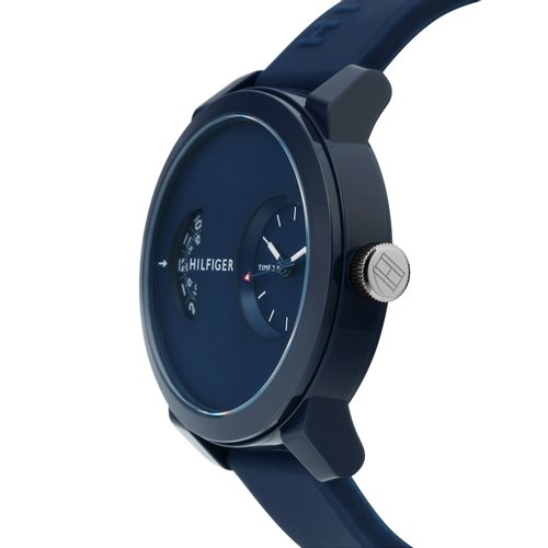  Shop Authentic Tommy Hilfiger Denim Blue Dial Blue Rubber Strap Watch for Men - 1791556 - Luxxuri