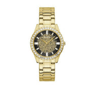  Shop Authentic Guess Night Life Diamonds Black Dial Gold Steel Strap Watch for Women - GW0405L2 - Luxxuri