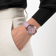  Shop Authentic Swarovski Octea Lux Chrono Purple Dial Purple Leather Strap Watch for Women - 5632263 - Luxxuri