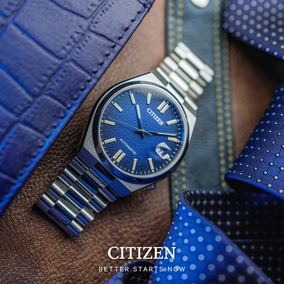  Shop Authentic Citizen Tsuyosa Automatic Dark Blue Dial Silver Steel Strap Watch For Men - NJ0151-88L - Luxxuri
