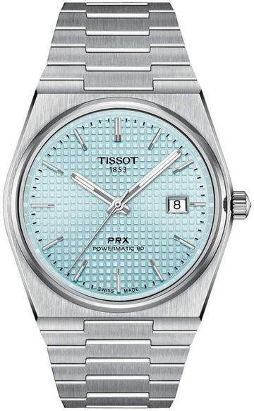  Shop Authentic Tissot PRX Powermatic 80 Ice Blue Tiffany Dial Silver Steel Strap Watch for Men - T137.407.11.351.00 - Luxxuri