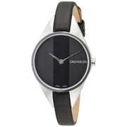  Shop Authentic Calvin Klein Rebel Black Grey Dial Black Leather Strap Watch for Women - K8P231C1 - Luxxuri