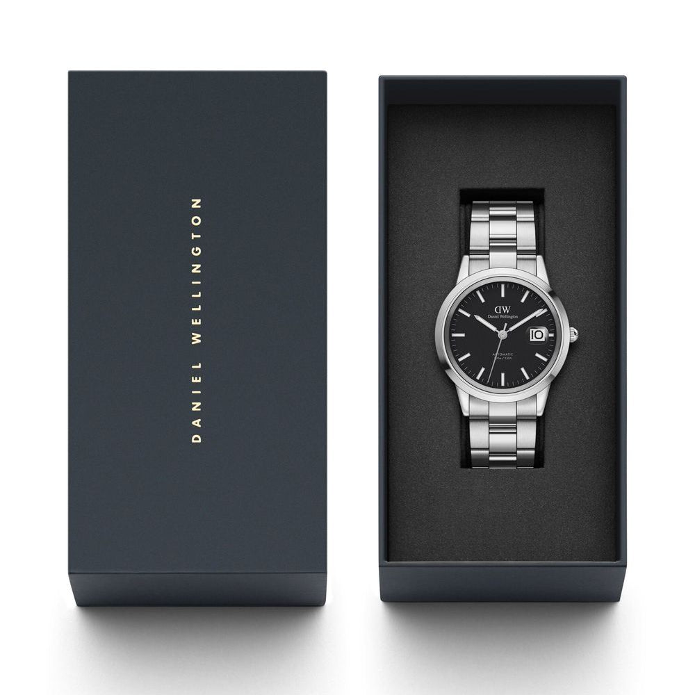  Shop Authentic Daniel Wellington Iconic Link Black Dial Silver Steel Strap Watch For Women - DW00100206 - Luxxuri