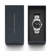 Shop Authentic Daniel Wellington Iconic Link Black Dial Silver Steel Strap Watch For Women - DW00100206 - Luxxuri