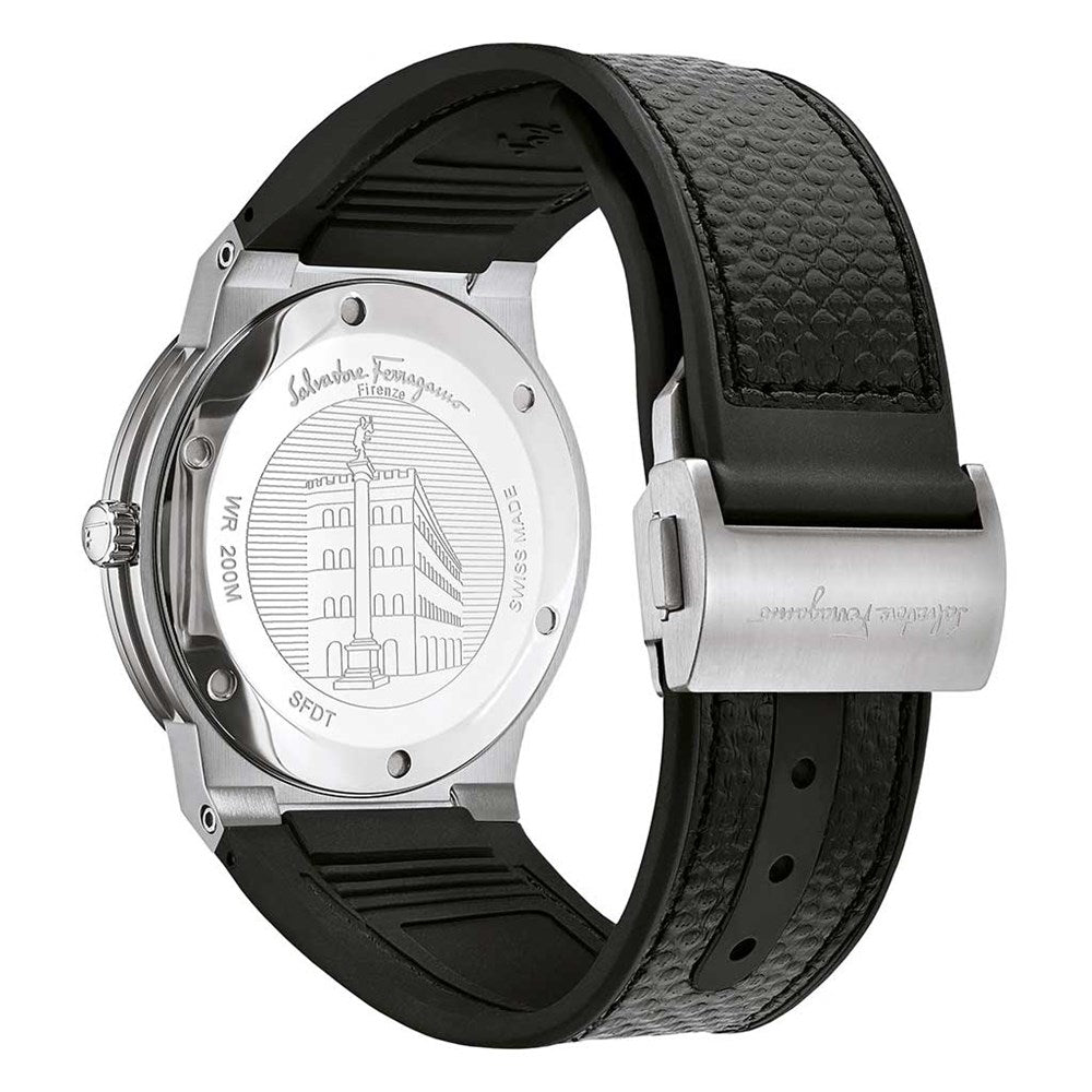  Shop Authentic Salvatore Ferragamo F-80 Classic Black Dial Black Leather Strap Watch for Men - SFDT00619 - Luxxuri