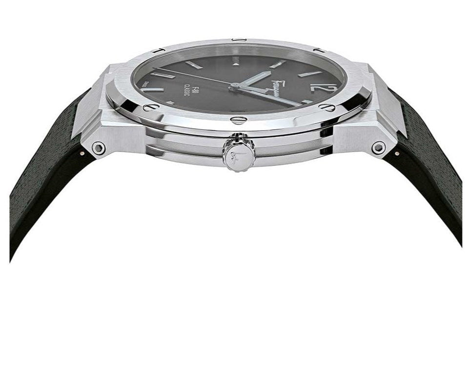  Shop Authentic Salvatore Ferragamo F-80 Classic Black Dial Black Leather Strap Watch for Men - SFDT00619 - Luxxuri