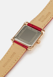  Shop Authentic Michael Kors Emery Quartz Diamonds Silver Dial Red Leather Strap Watch For Women - MK4689 - Luxxuri