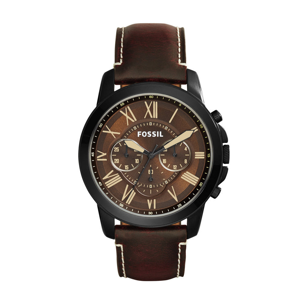  Shop Authentic Fossil Grant Chronograph Brown Dial Brown Leather Strap Watch for Men - FS5088 - Luxxuri