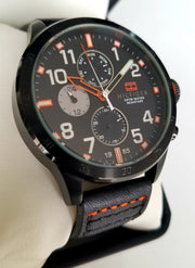  Shop Authentic Tommy Hilfiger Trent Multifunction Black Dial Black Leather Strap Watch for Men - 1791136 - Luxxuri