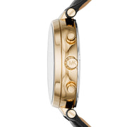  Shop Authentic Michael Kors Sawyer Champagne Dial Black Leather Strap Watch for Women - MK2433 - Luxxuri