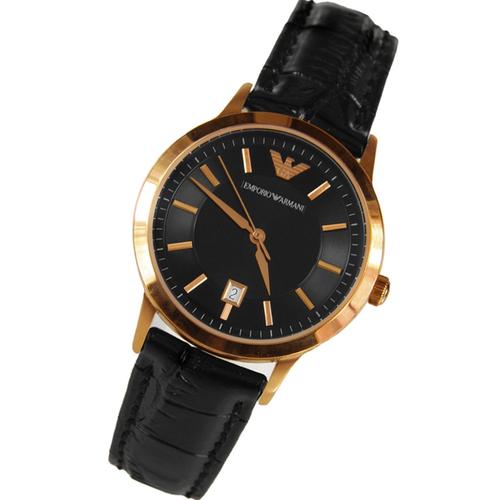  Shop Authentic Emporio Armani Classic Black Dial Black Leather Strap Watch For Women - AR9022 - Luxxuri
