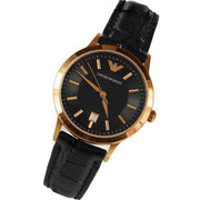  Shop Authentic Emporio Armani Classic Black Dial Black Leather Strap Watch For Women - AR9022 - Luxxuri