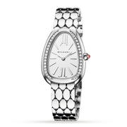  Shop Authentic Bvlgari Serpenti Seduttori Diamonds Silver Dial Silver Steel Strap Watch for Women - SERPENTI103361 - Luxxuri
