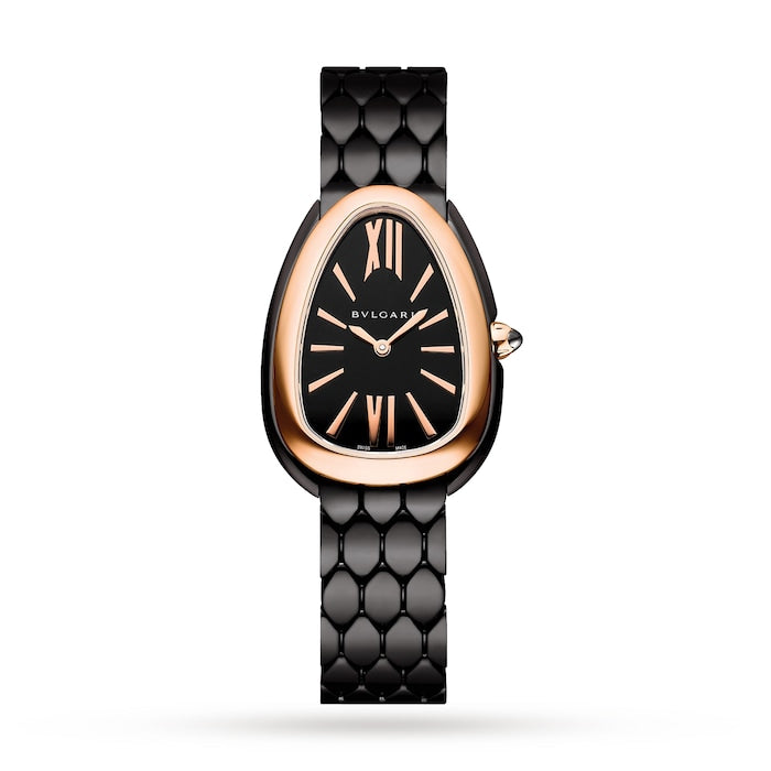  Shop Authentic Bvlgari Serpenti Seduttori Black Dial Black Steel Strap Watch for Women - SERPENTI103704 - Luxxuri