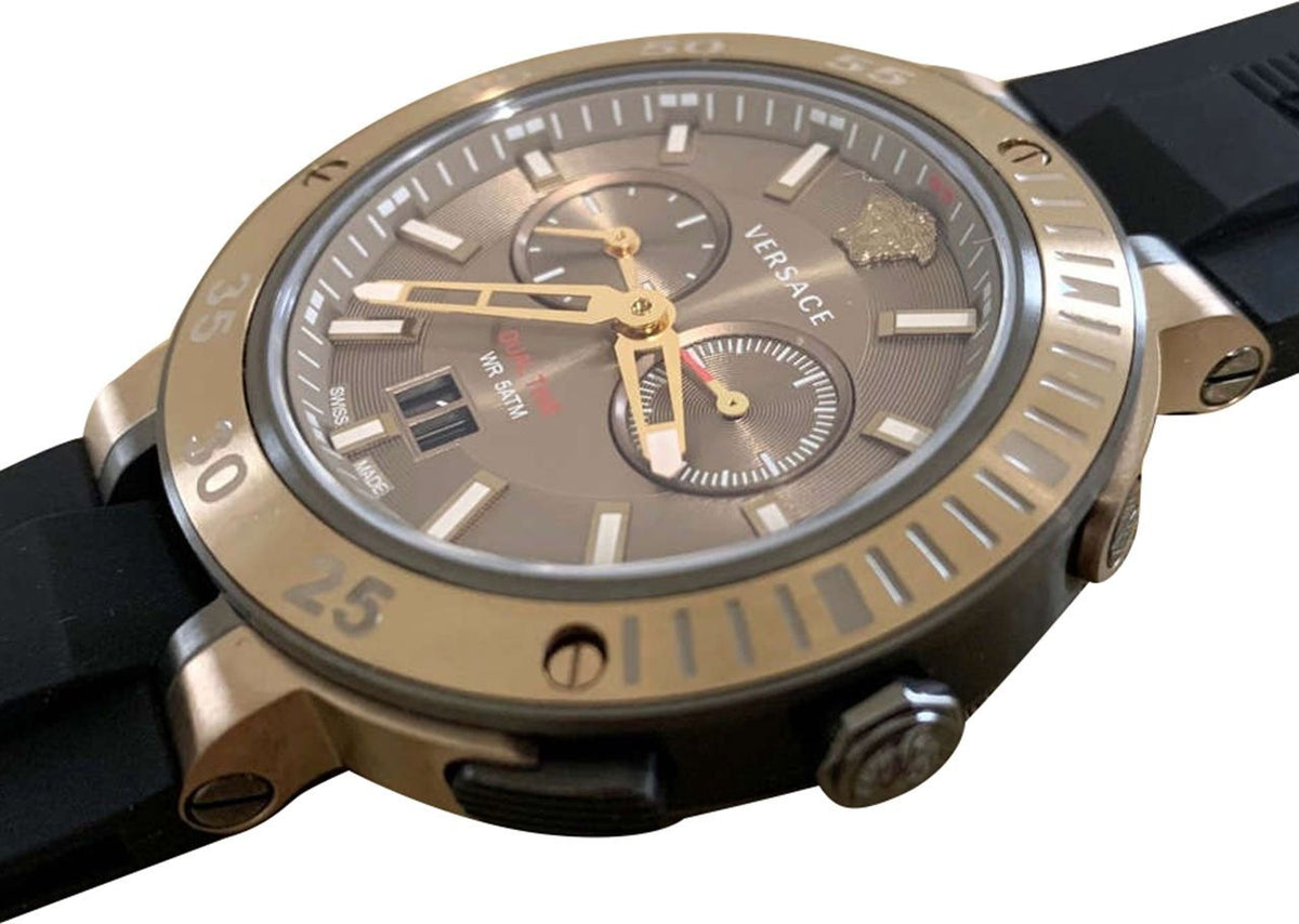  Shop Authentic Versace V Extreme Chronograph Brown Tone Dial Black Rubber Strap Watch for Men - VCN030017 - Luxxuri