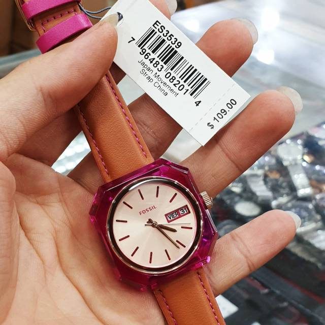  Shop Authentic Fossil Candy White Dial Brown Leather Strap Watch for Women - ES3539 - Luxxuri