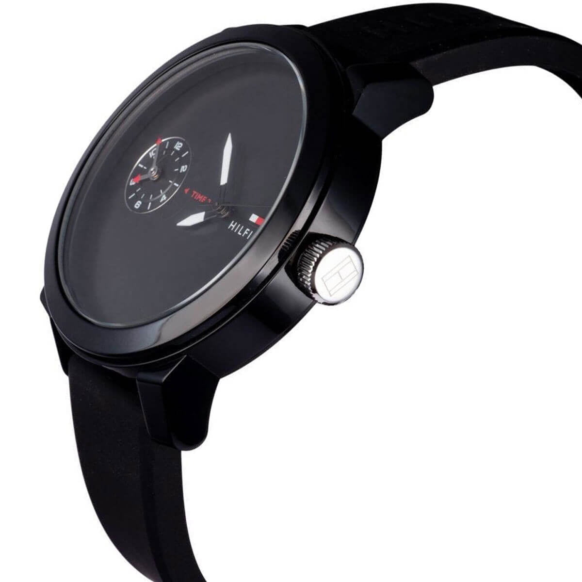  Shop Authentic Tommy Hilfiger Denim Black Dial Black Rubber Strap Watch for Men - 1791326 - Luxxuri