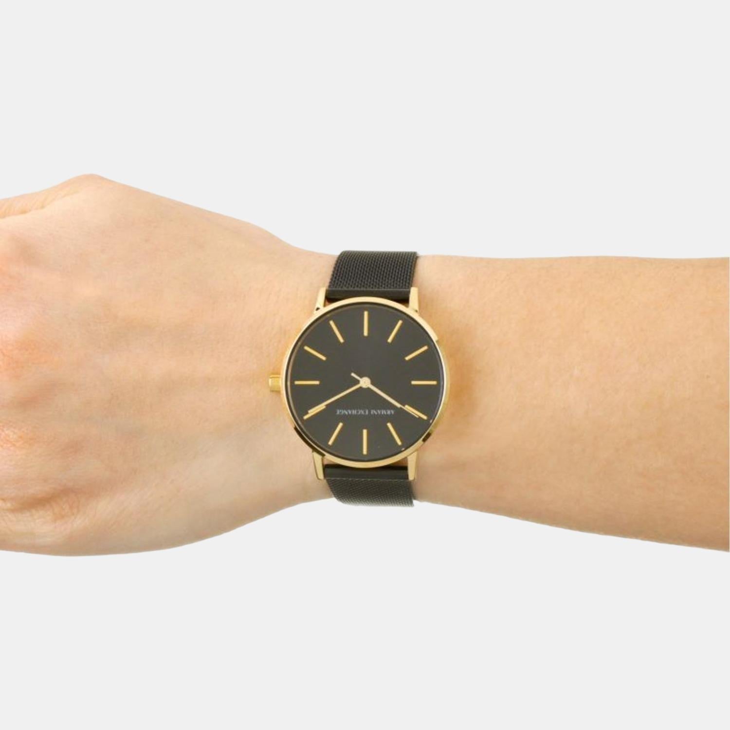  Shop Authentic Armani Exchange Lola Three Hand Black Dial Black Mesh Strap Watch For Women - AX5548 - Luxxuri