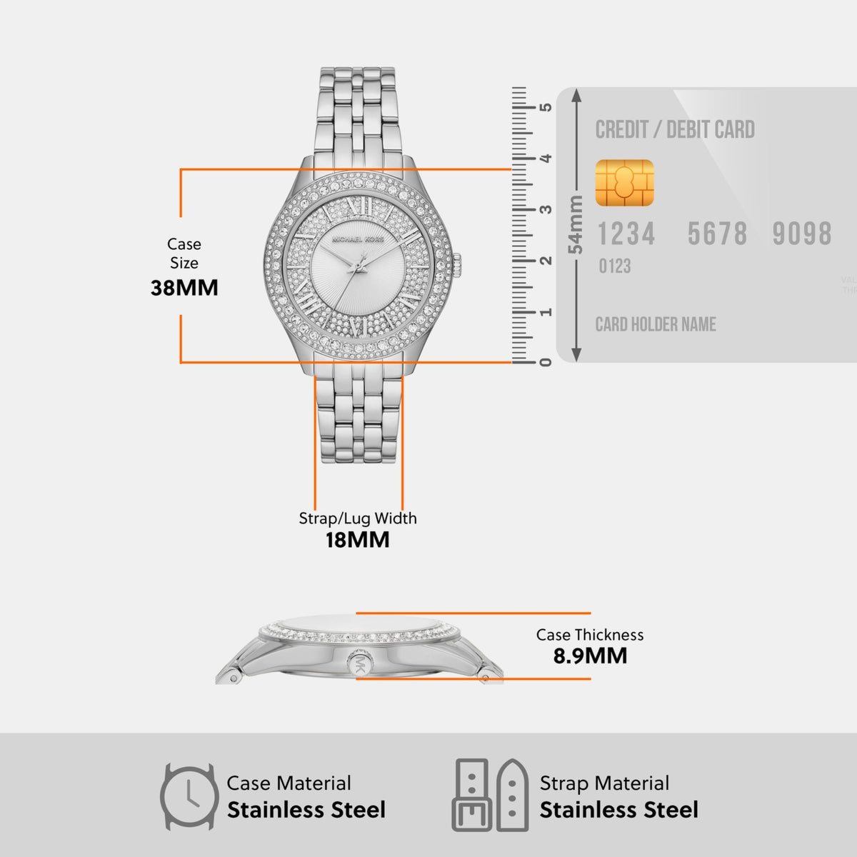 Shop Authentic Michael Kors Harlowe Three-Hand Quartz Silver Dial Silver Steel Strap Watch For Women - MK4708 - Luxxuri