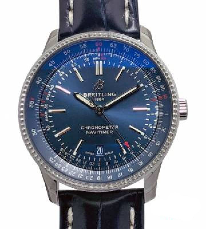  Shop Authentic Breitling Navitimer Automatic 41 Blue Dial Blue Leather Strap Watch for Men - A17326161C1P3 - Luxxuri
