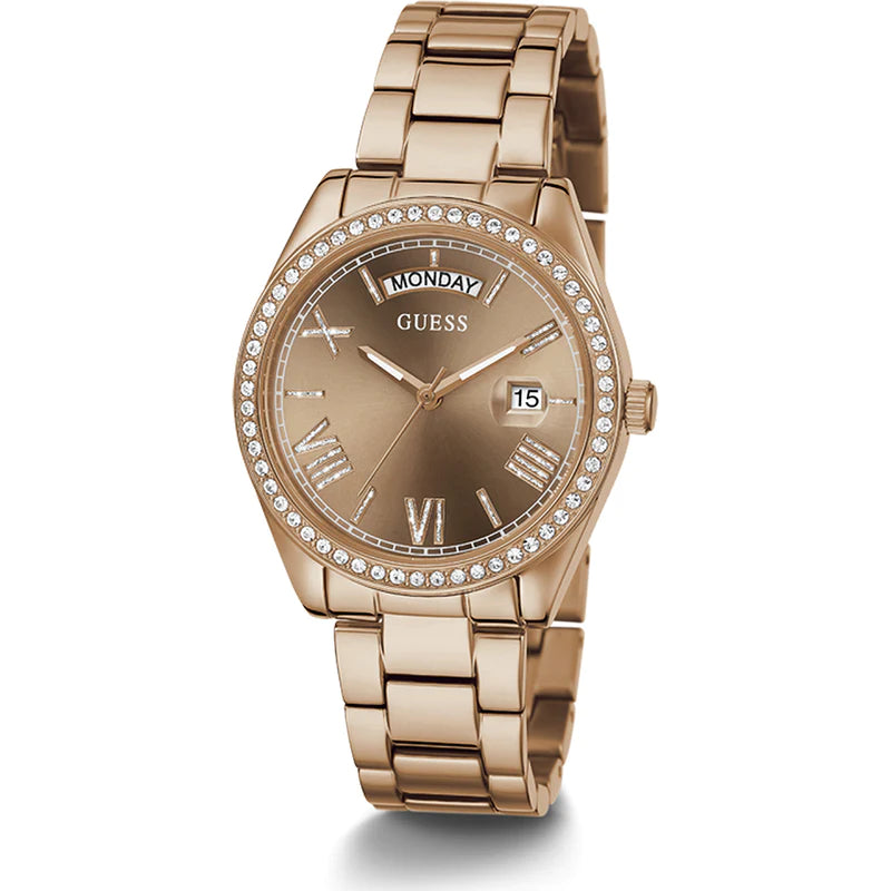  Shop Authentic Guess Luna Diamonds Rose Gold Dial Rose Gold Steel Strap Watch for Women - GW0307L3 - Luxxuri