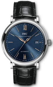 Shop Authentic IWC Portofino '150 Years Edition' Automatic Blue Dial Black Leather Strap Watch for Men - IW356518 - Luxxuri