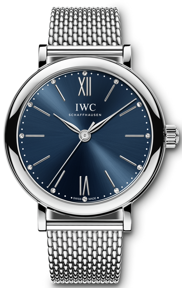  Shop Authentic IWC Portofino Automatic Blue Dial Silver Mesh Bracelet Watch for Women - IW357404 - Luxxuri
