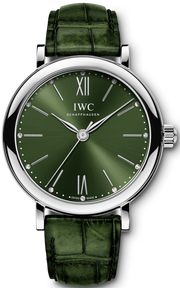  Shop Authentic IWC Portofino Automatic Green Dial Green Leather Strap Watch for Women - IW357405 - Luxxuri