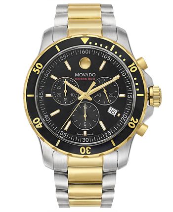  Shop Authentic Movado Series 800 Chronograph Black Dial Two Tone Steel Strap Watch For Men - 2600146 - Luxxuri