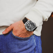  Shop Authentic Maurice Lacroix Aikon Chronograph Black Dial Black Leather Strap Watch for Men - AI1018-SS001-330-2 - Luxxuri
