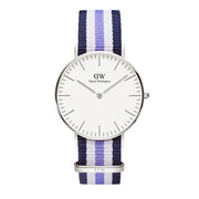 Shop Authentic Daniel Wellington Classic Trinity White Dial Three Tone Nylon Strap Watch For Women - 0609DW - Luxxuri