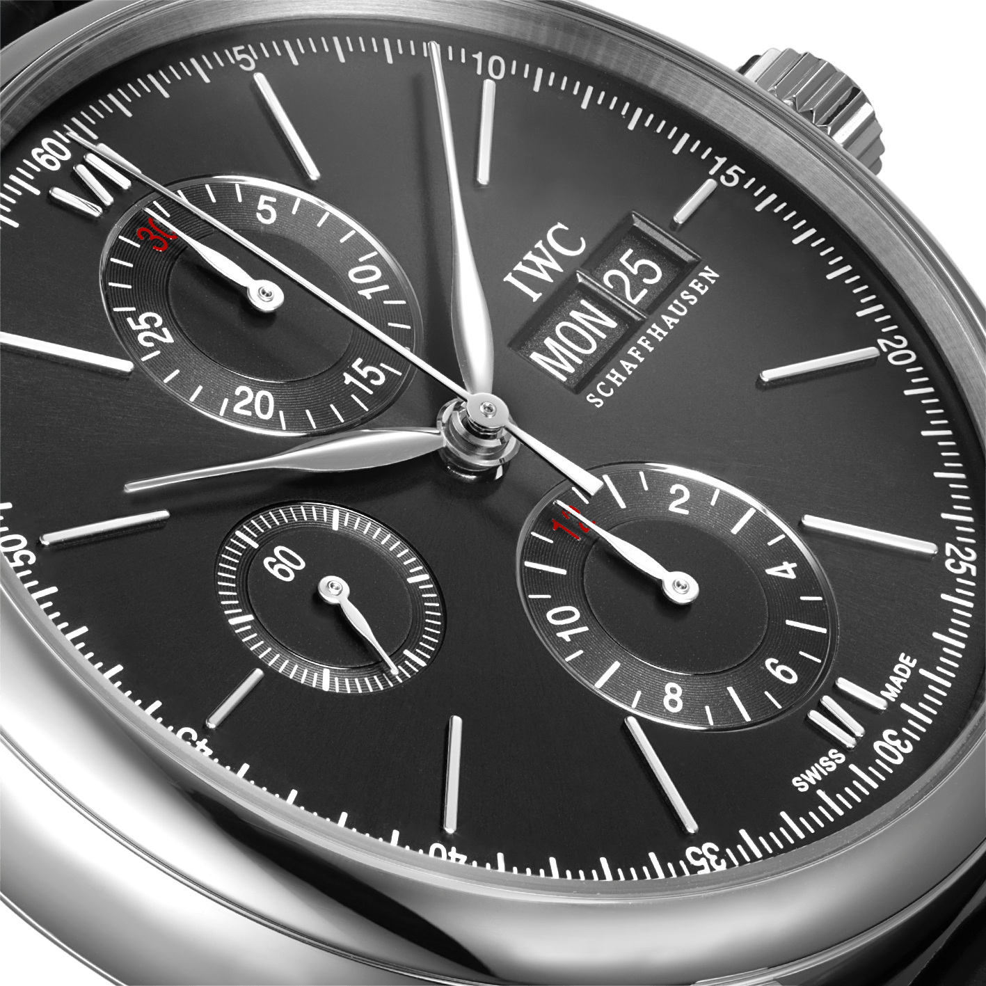  Shop Authentic IWC Portofino Chronograph Black Dial Black Leather Strap Watch for Men - IW391029 - Luxxuri