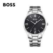  Shop Authentic Hugo Boss Governer Black Dial Silver Steel Strap Watch for Men - 1513488 - Luxxuri