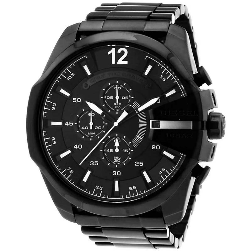  Shop Authentic Diesel Mega Chief Chronograph Black Steel Strap Watch For Men - DZ4283 - Luxxuri