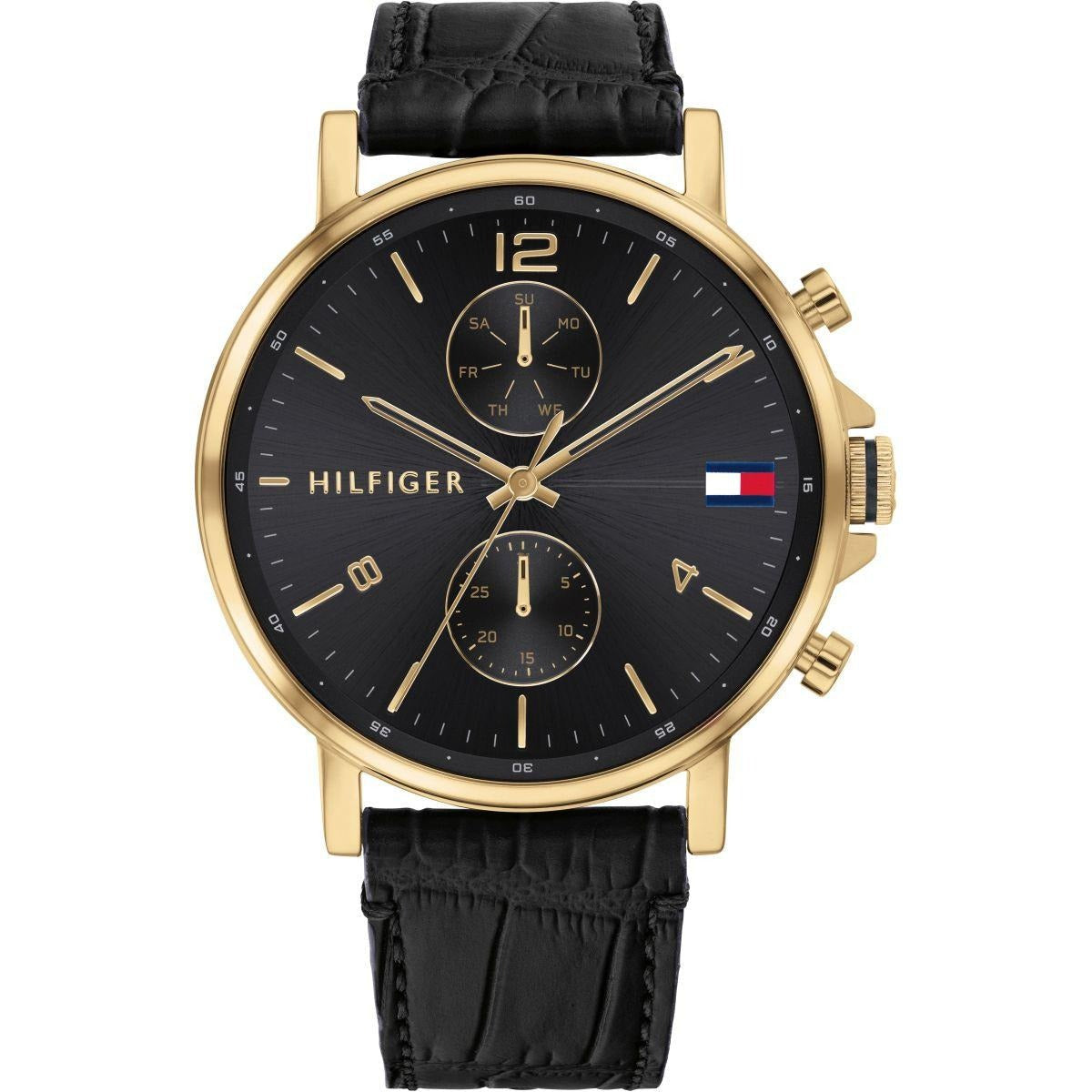  Shop Authentic Tommy Hilfiger Daniel Black Dial Black Leather Strap Watch for Men - 1710417 - Luxxuri