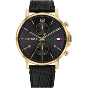  Shop Authentic Tommy Hilfiger Daniel Black Dial Black Leather Strap Watch for Men - 1710417 - Luxxuri